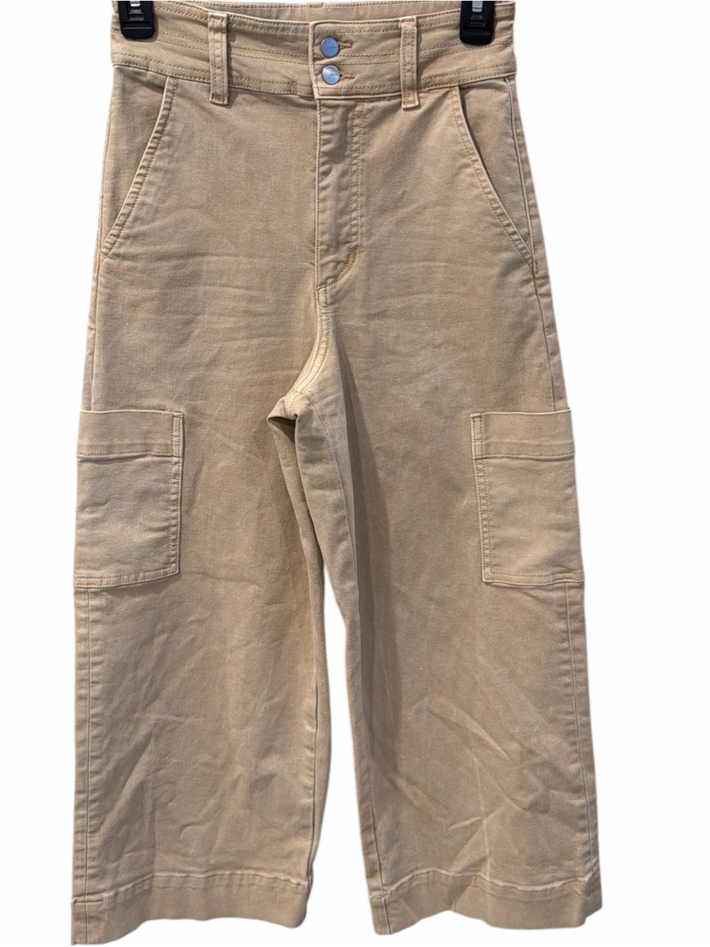Joe's Jeans The Milla Khaki Utility Crop Pants Sz 24 Tan Wide Leg Cargo Cropped - Picture 2 of 6